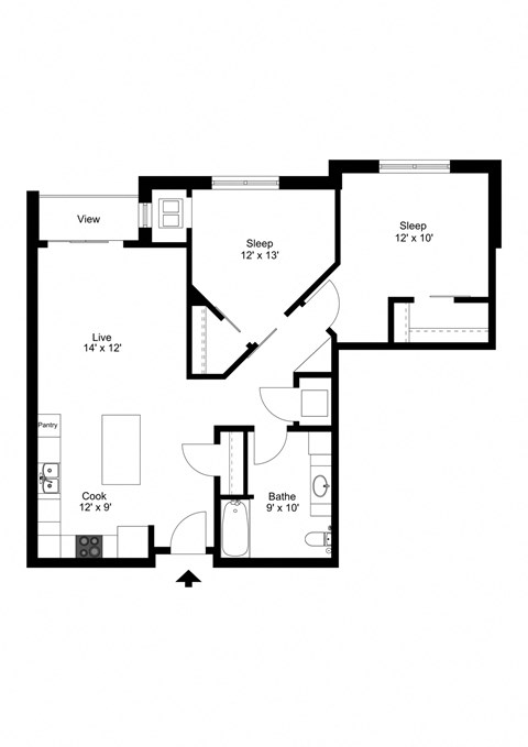The Cottage Grove Floor Plan at One Glenn Place, Fitchburg, 53711